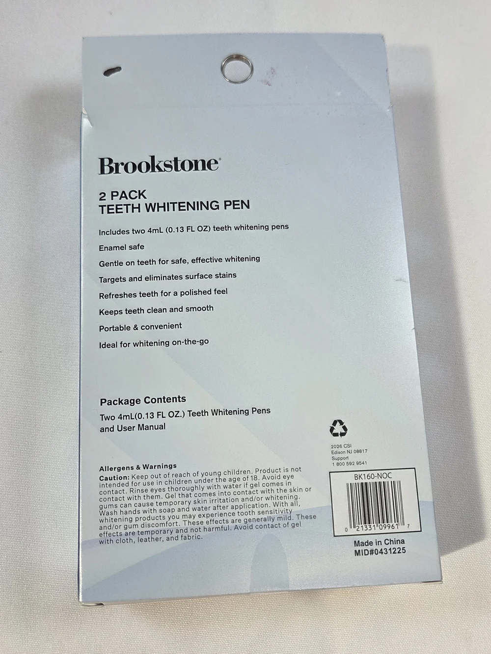 Brookstone 2 Pack Teeth Whitening Pens Mint Flavor On-the-Go Whitener 4mL Each